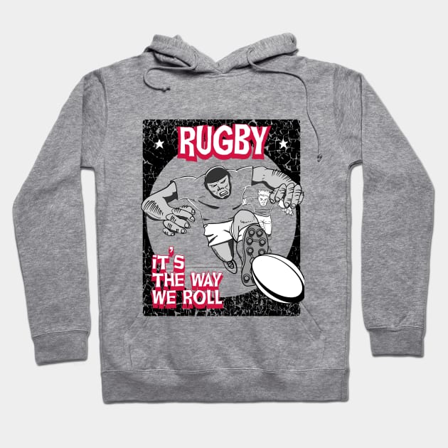 Rugby Comic Style Player 3 Hoodie by atomguy